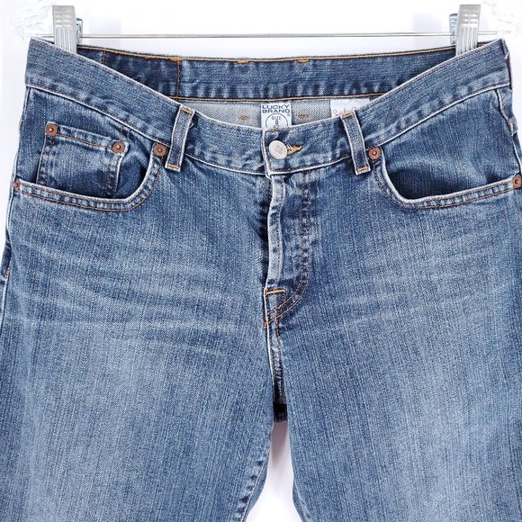 Lucky Brand Women Jean Button Fly Mid Rise Cropped Blue 8 (30x23) - made in USA - Picture 3 of 8